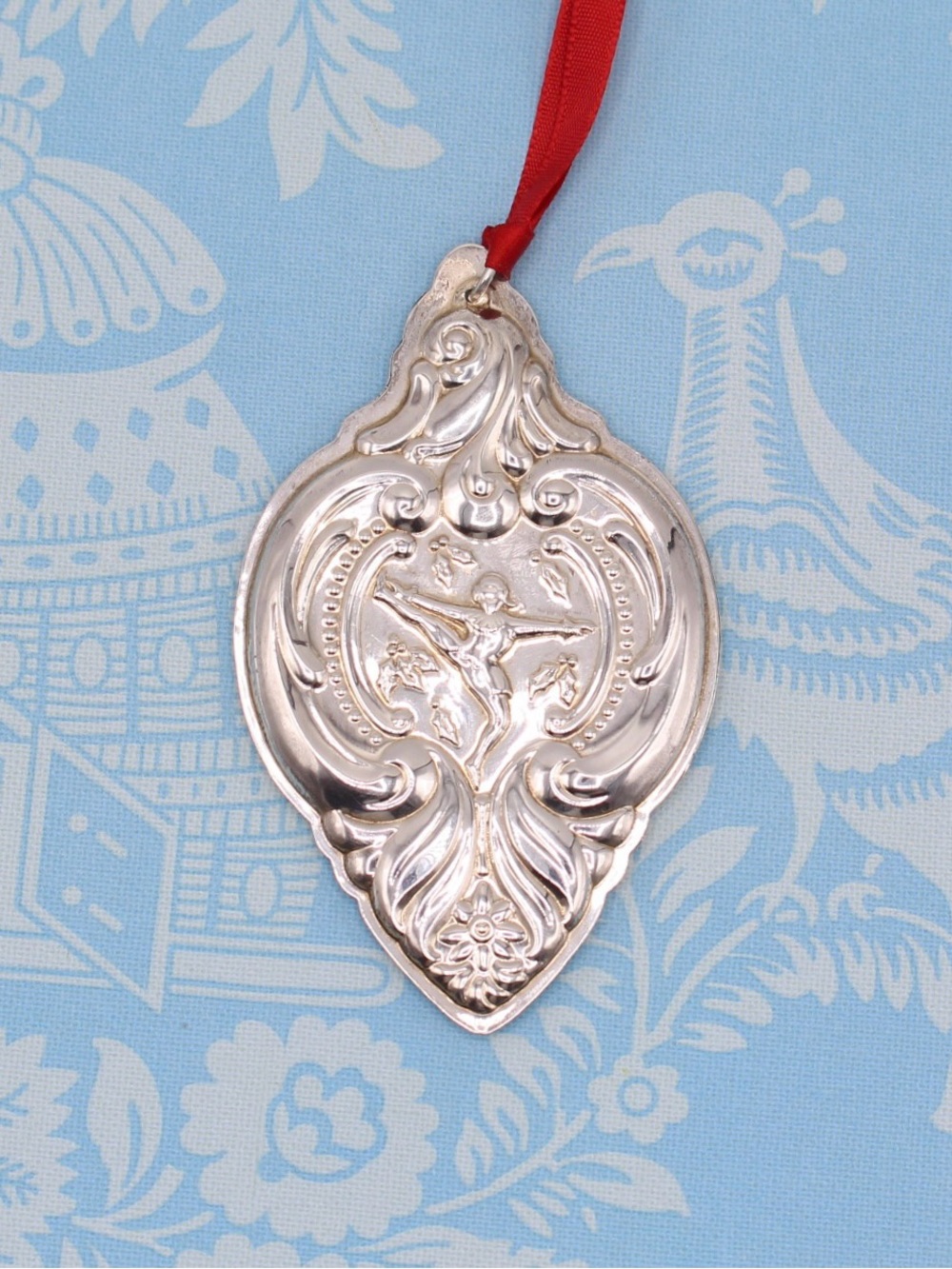 Wallace Silversmiths Sterling 1997 “Ten Lords a Leaping” Christmas Ornament